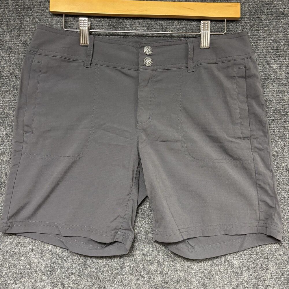prAna Revenna Gray Hiking Shorts Women Size 8 Outdoor Quick Dry Camping